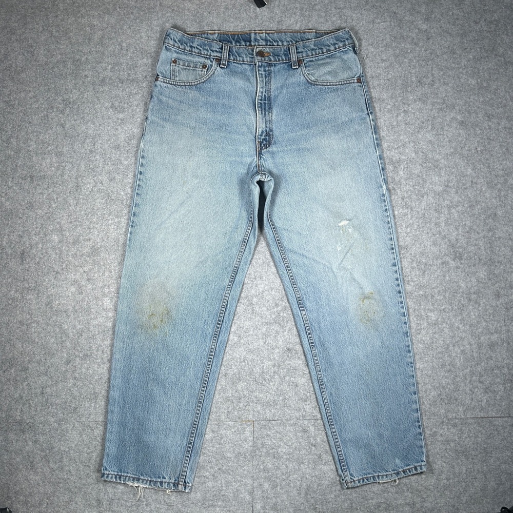 Levi's Denim Jeans Mens 36x30 Light Wash 550 Relaxed Fit Tapered Leg Vintage 90s